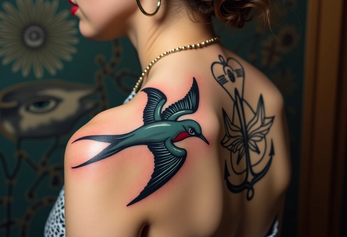 tatouage hirondelle