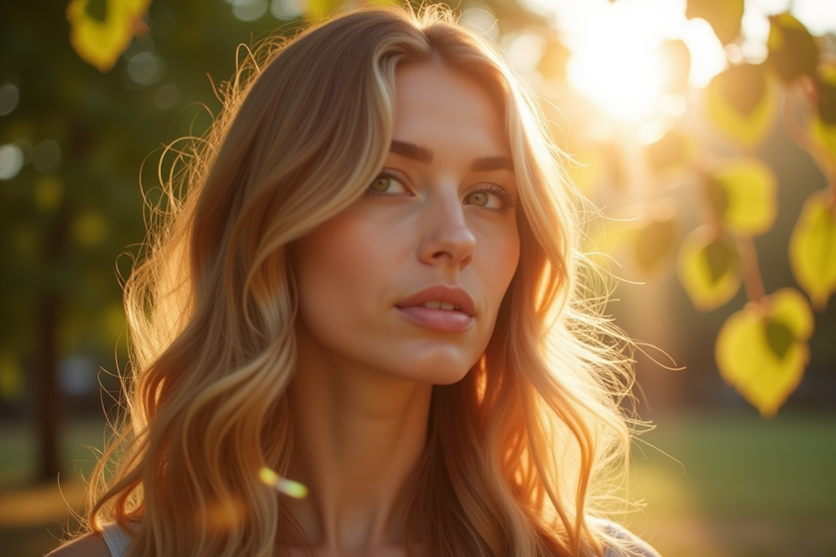 cheveux ensoleillés